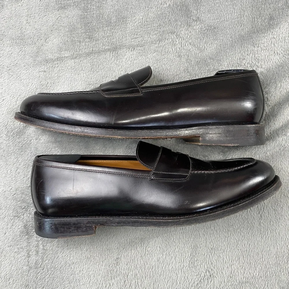 Brooks Brothers Penny Loafers Mens 10.5 Golden Fleece Burgundy Leather Italy
